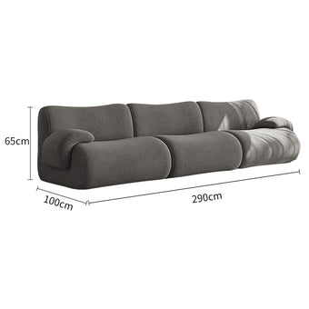 Pre Sale Bamboo-Jacquard Plush Two-Armed Three-Seater Compression Sofa