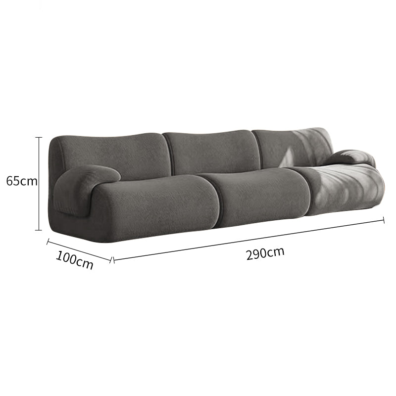 Pre Sale Bamboo-Jacquard Plush Two-Armed Three-Seater Compression Sofa