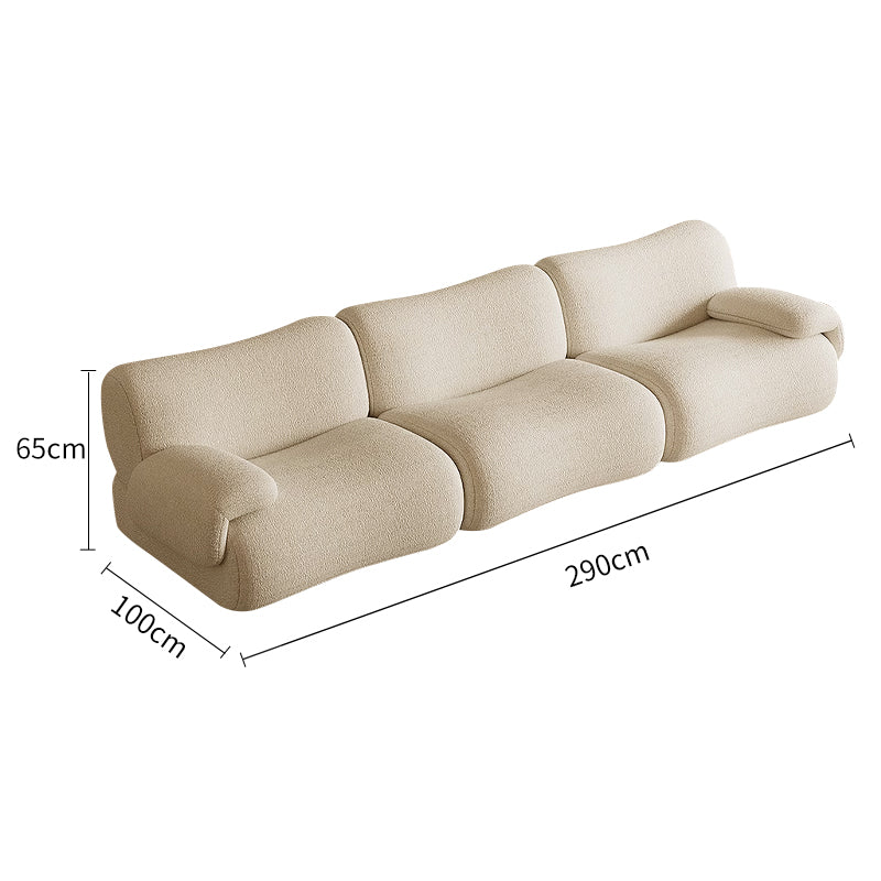 Pre Sale Bamboo-Jacquard Plush Two-Armed Three-Seater Compression Sofa
