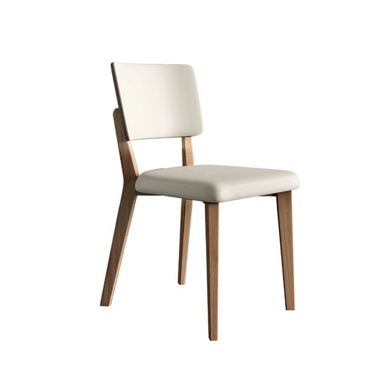 Light Wood Beige PU Cushion Apple Chair