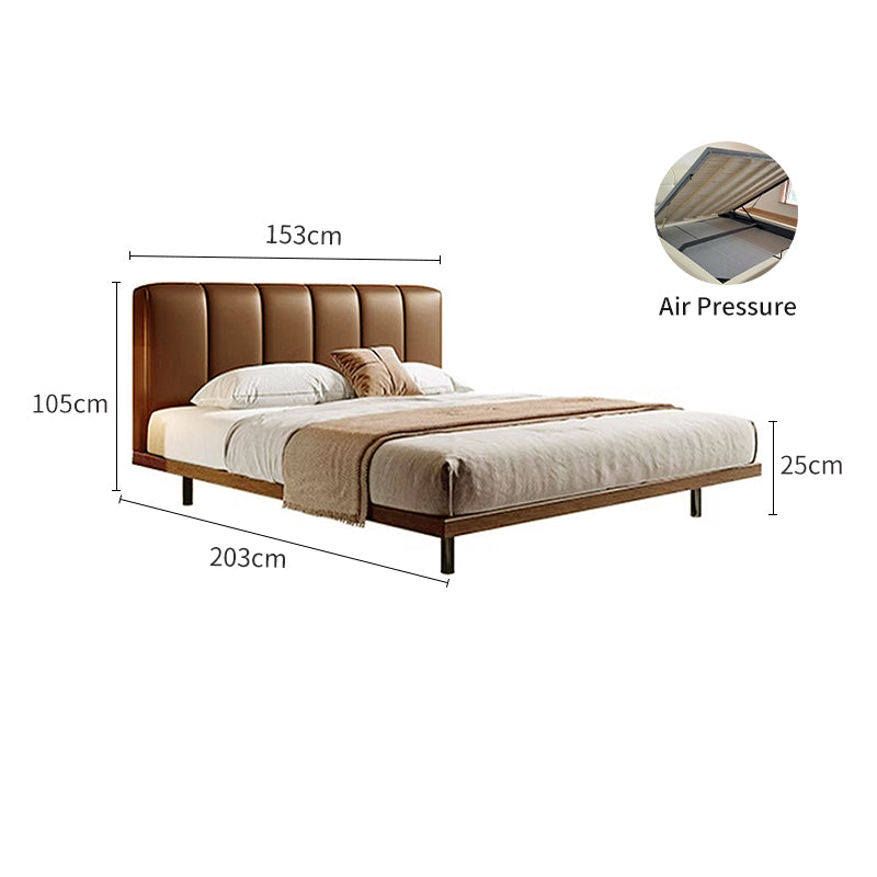 Genuine Leather/Brown Hill/Soft Package/Solid Wood Bed/153