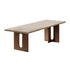 Rectangular Travertine Dining Table with Solid Wood Legs