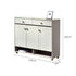White shoe cabinet with dimensions labeled on a white background