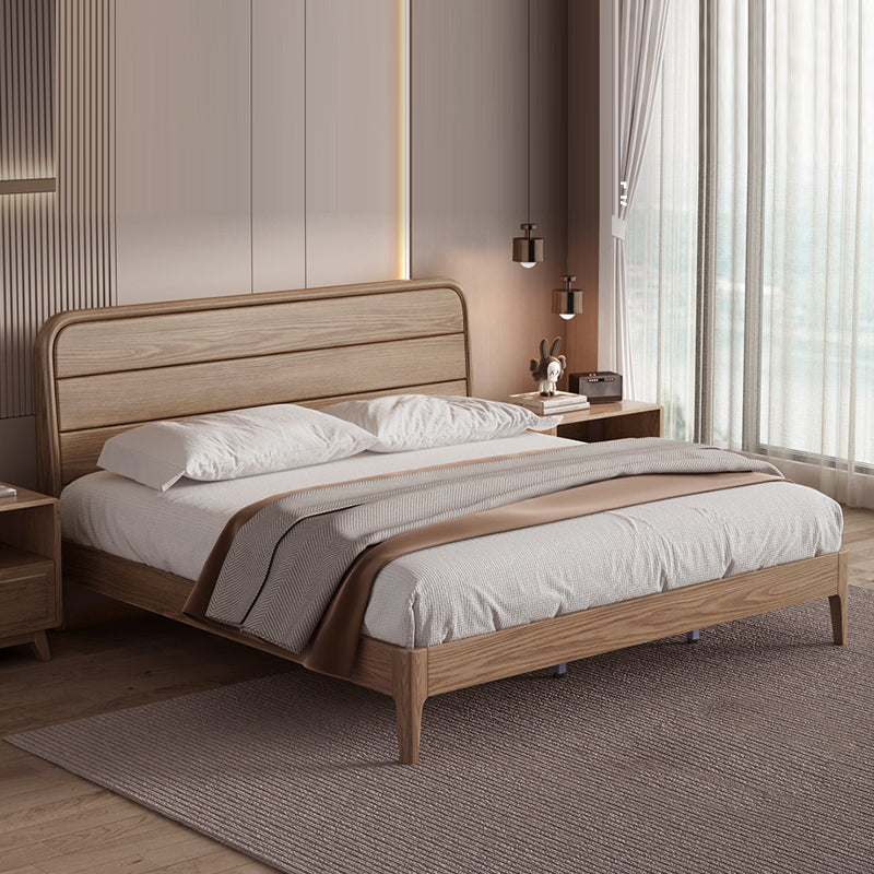 Walnut Round-Cornered Ash Wood Bed