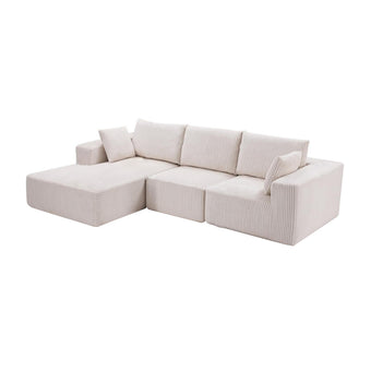 Pre Sale Modular Off-White L-Shaped Chaise Compression Sofa