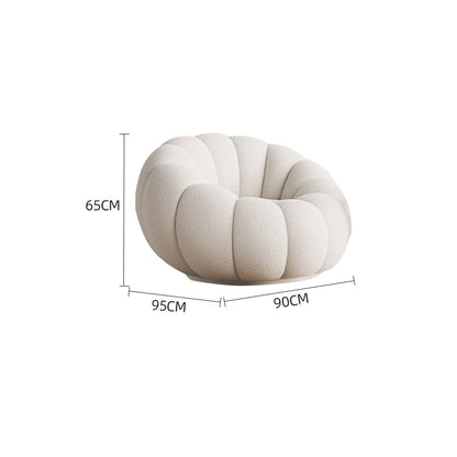 White Lamb Fleece/Casual Pumpkin Lounge Chair